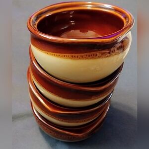 Vintage 3-Tone Onion Soup Bowls